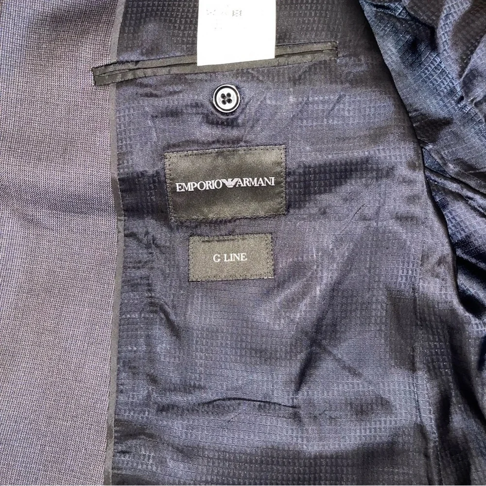 Emporio Armani G-Line Wool Blazer Slim-Fit Two-Button Men’s 54 Navy Blue